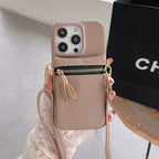 Mugrs IPhone Case Solid Color Anti-Drop Cover Diagonal Coin Purse