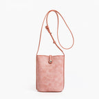 MUGRS women's small leather bag in Pink – front view, soft pink vegetable-tanned leather