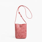 MUGRS women's crossbody purse in Watermelon Red – front view, compact for phone and keys