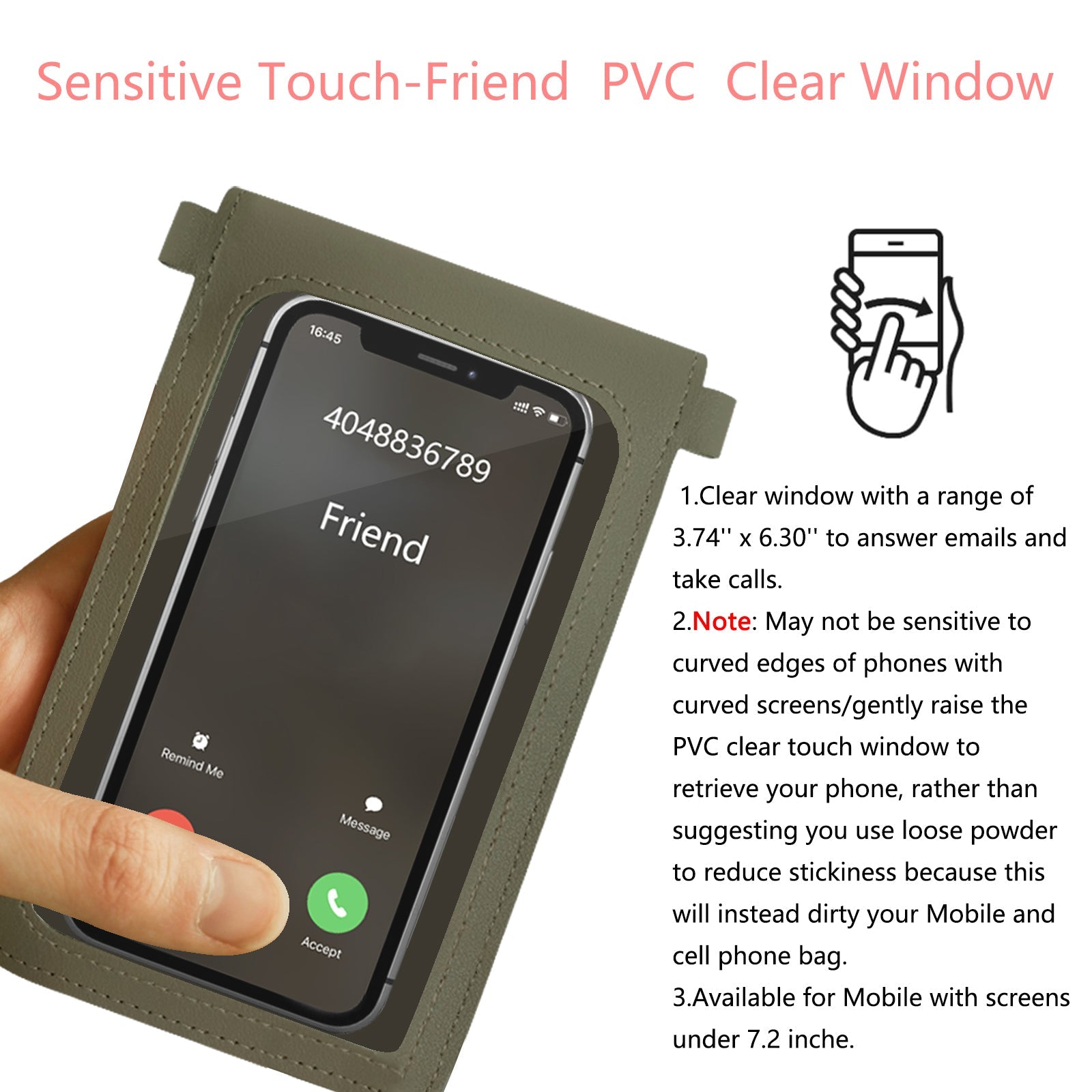Mugrs™ PU Leather Mini Flap Crossbady Phone Bag, Army Green Color
