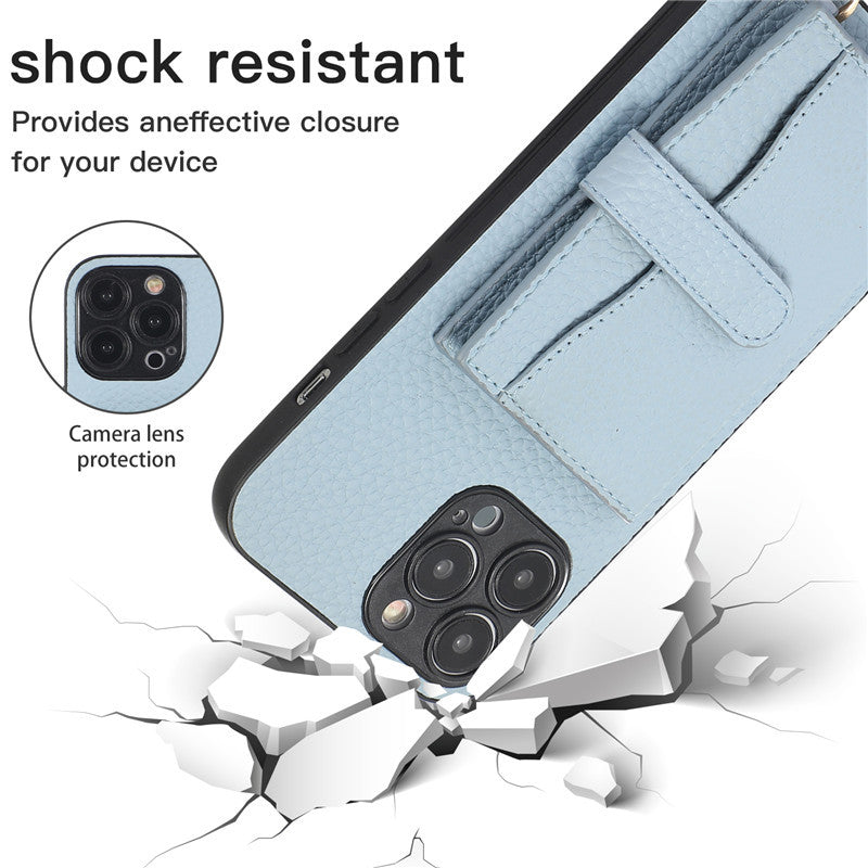 Mugrs™ IPhone Case Anti-Drop Cover Diagonal Card Purse Bag