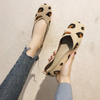 Mugrs™ Ballerinas mit Leopardenmuster, quadratischer Zehenpartie und V-Ausschnitt (Mugrs 2.0)