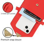 Mugrs™ PU-Leder Mini Flap Crossbady Handytasche, Farbe: Rot
