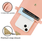 Sac à bandoulière mini à rabat en cuir PU Mugrs™, couleur rose pastel
