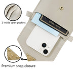 Sacoche à bandoulière en cuir PU Mugrs™ Mini pour téléphone portable, couleur grise