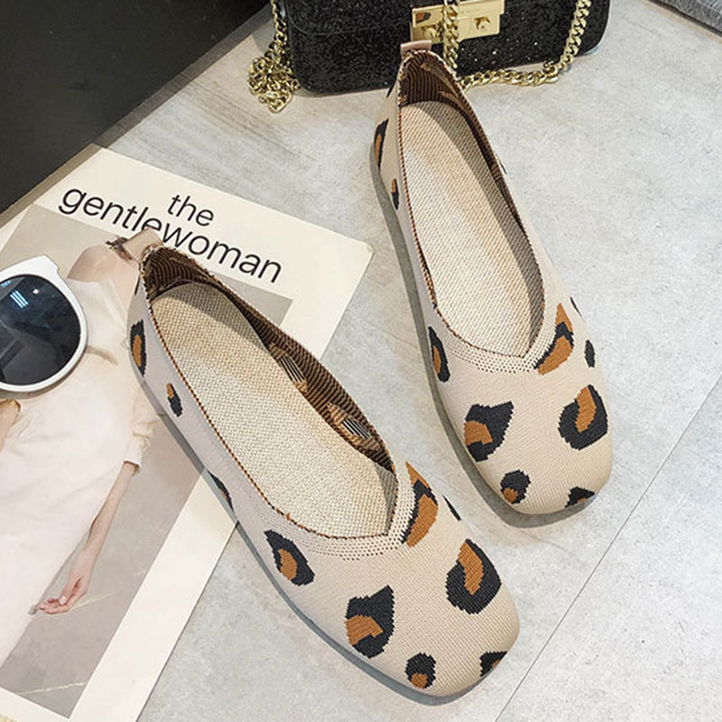 Mugrs™ Leopard Print Square Toe V-Cut Flats (Mugrs 2.0)