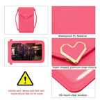Mugrs™ Umhängetasche für Handys aus PU-Leder mit Mini-Klappe, Farbe: Hot Pink