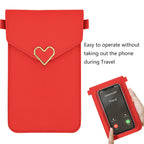 Mugrs™ PU-Leder Mini Flap Crossbady Handytasche, Farbe: Rot