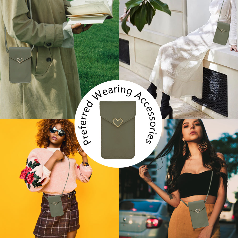 Mugrs™ PU Leather Mini Flap Crossbady Phone Bag, Army Green Color