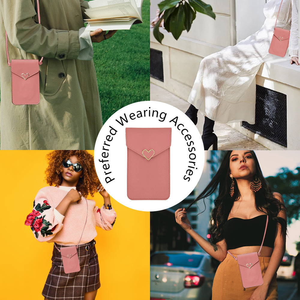 Sac à bandoulière à rabat en cuir PU Mugrs™, couleur rose du désert
