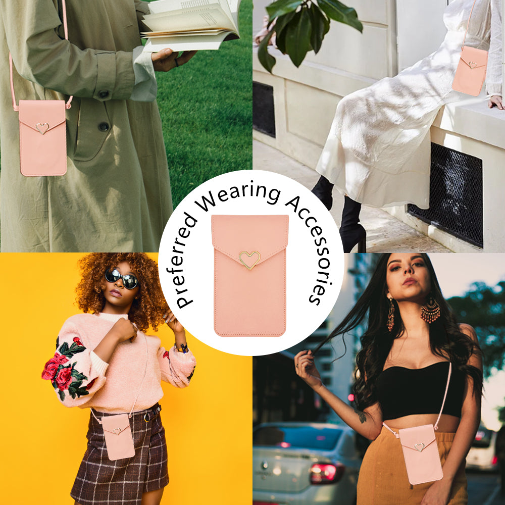 Mugrs™ PU Leather Mini Flap Crossbady Phone Bag, Pastel Pink Color