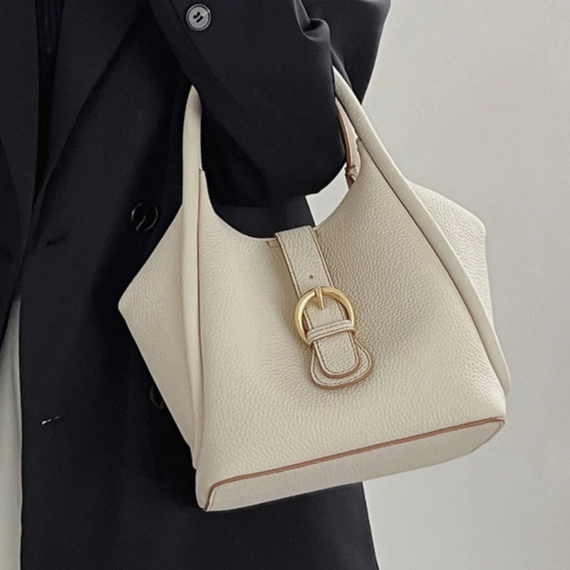Mugrs™ Magnetic Buckle Leather Bucket Bag
