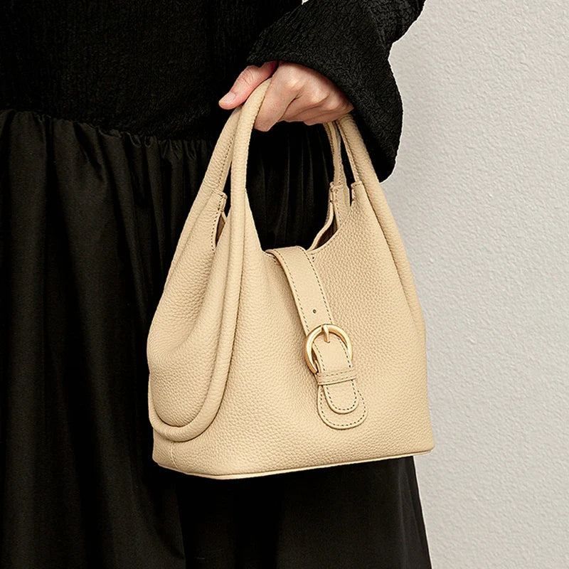 Mugrs™ Magnetic Buckle Leather Bucket Bag