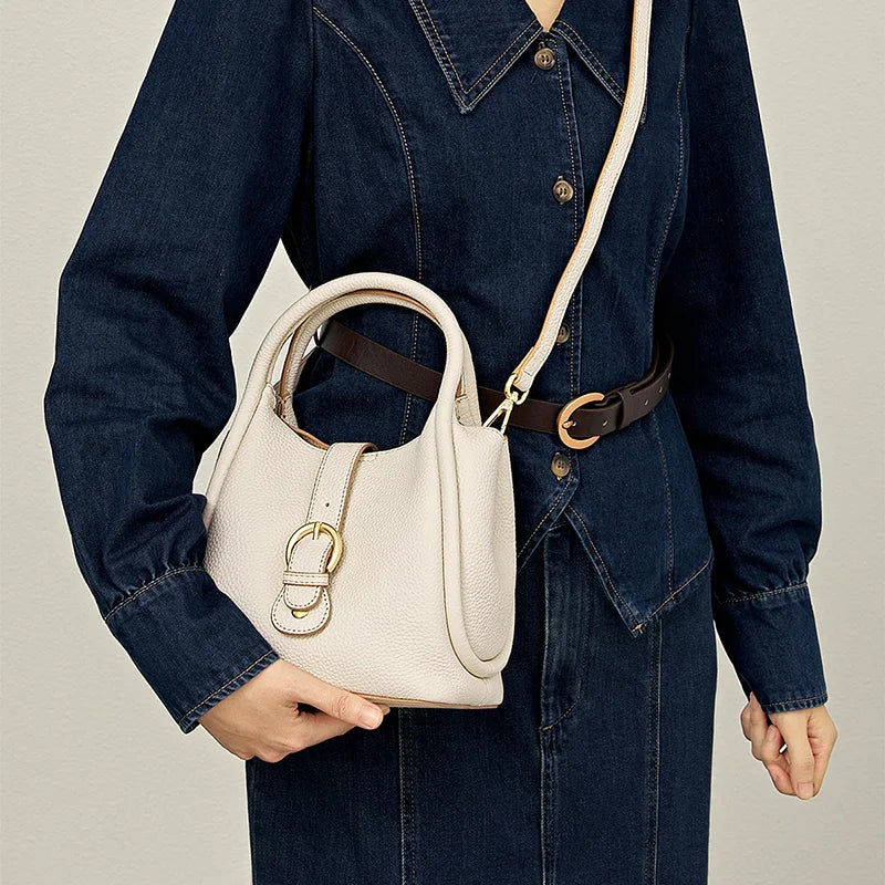 Mugrs™ Magnetic Buckle Leather Bucket Bag