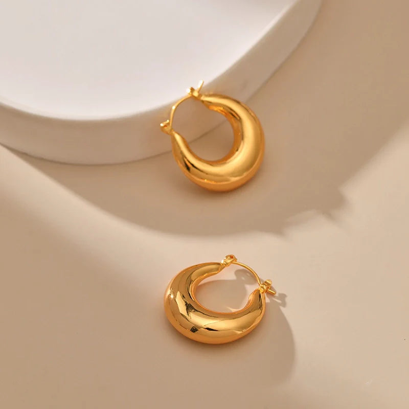 Boucles d'oreilles créoles doubles épaisses en or 18 carats Mugrs™