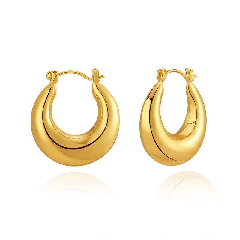 Boucles d'oreilles créoles doubles épaisses en or 18 carats Mugrs™