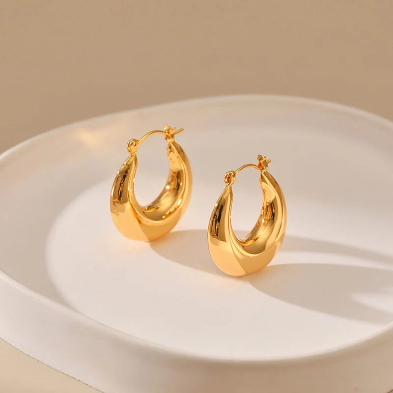 Boucles d'oreilles créoles doubles épaisses en or 18 carats Mugrs™