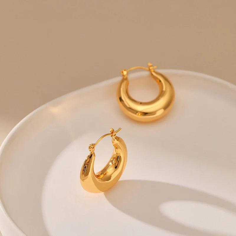 Boucles d'oreilles créoles doubles épaisses en or 18 carats Mugrs™