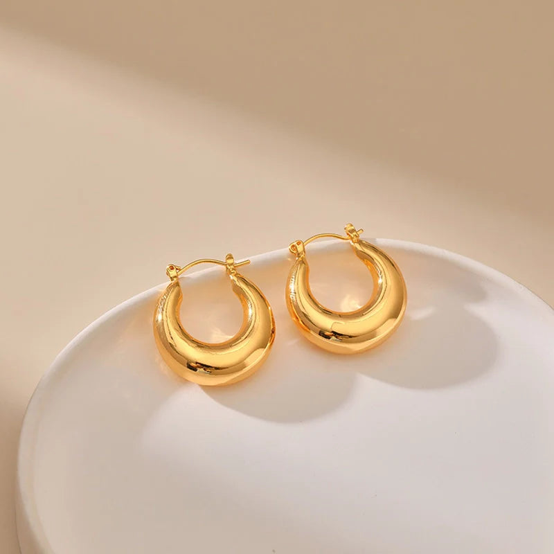 Boucles d'oreilles créoles doubles épaisses en or 18 carats Mugrs™