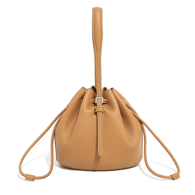 Mugrs™ Simple Leather Bucket Bag Crossbody Bag
