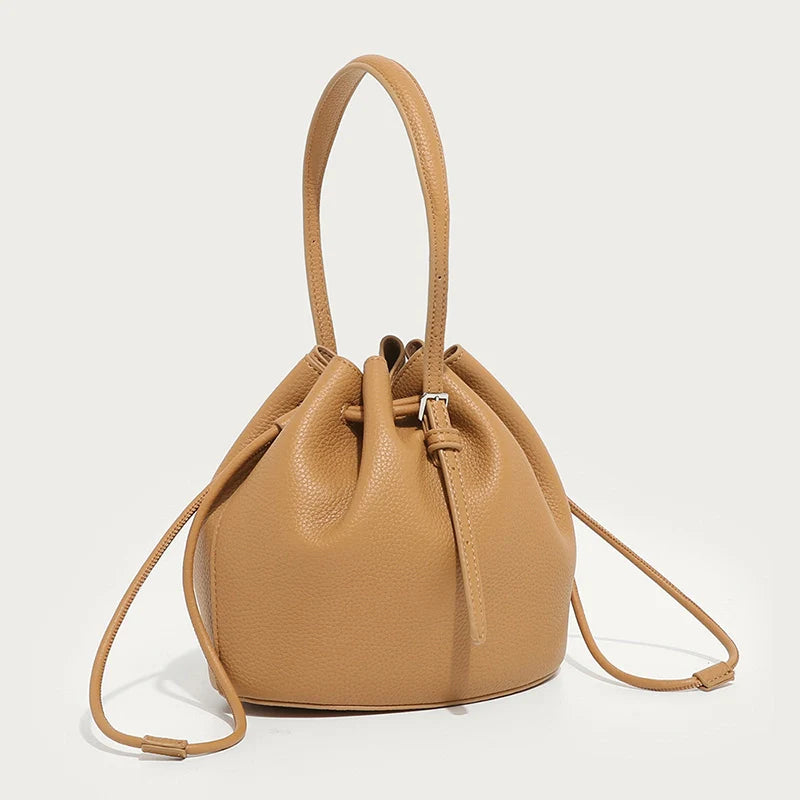 Mugrs™ Simple Leather Bucket Bag Crossbody Bag