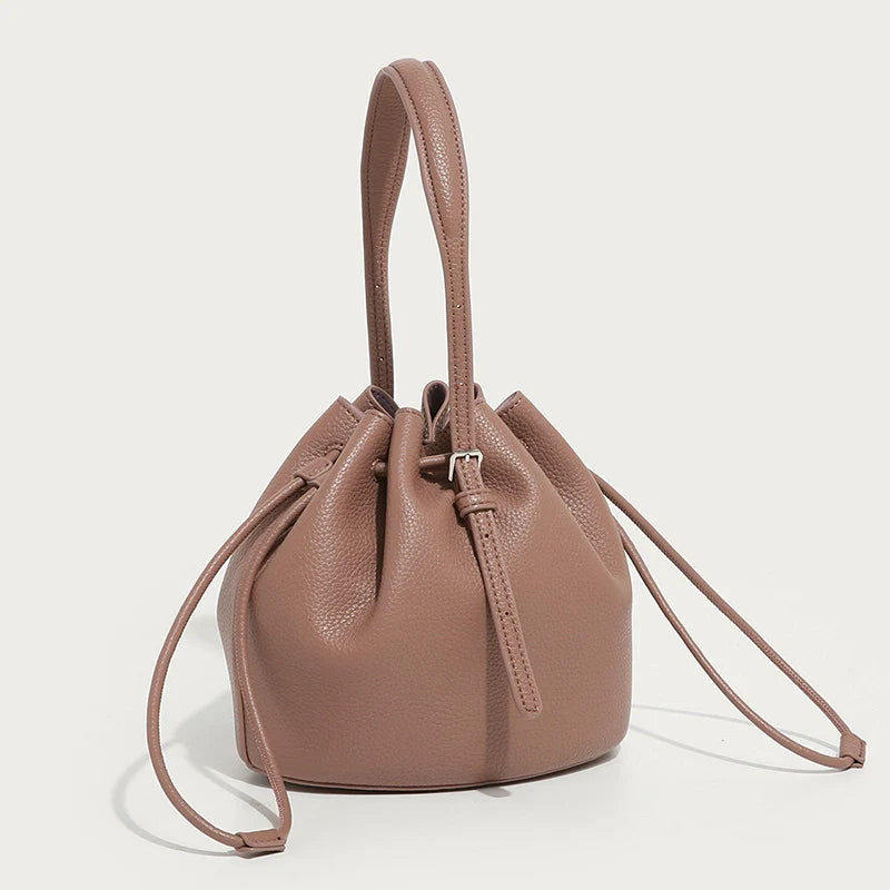 Mugrs™ Simple Leather Bucket Bag Crossbody Bag