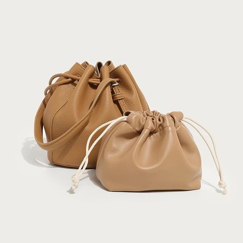 Mugrs™ Simple Leather Bucket Bag Crossbody Bag