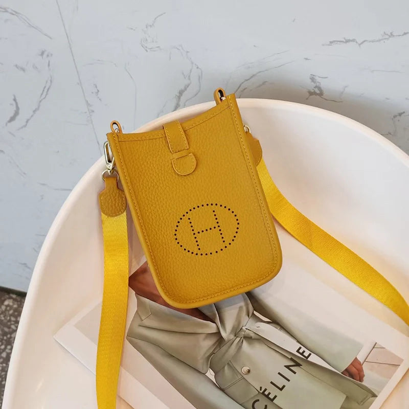 Sac à bandoulière tendance en cuir souple pour téléphone portable