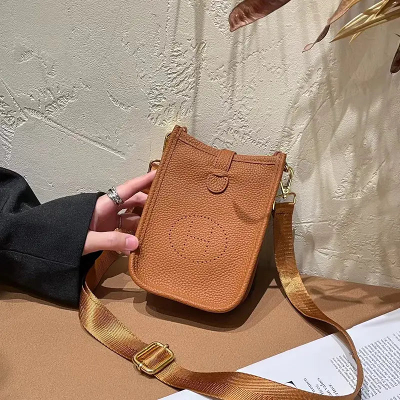Sac à bandoulière tendance en cuir souple pour téléphone portable