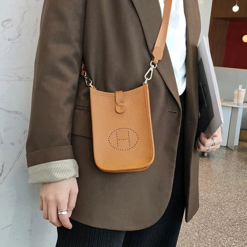 Trendy Soft Leather Crossbody Mobile Phone Bag