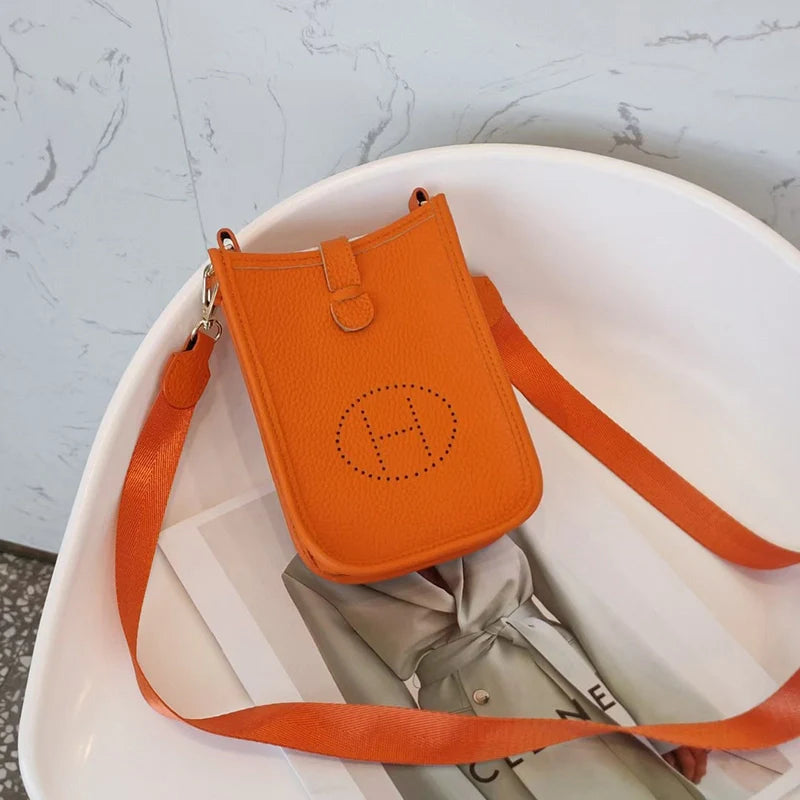 Sac à bandoulière tendance en cuir souple pour téléphone portable