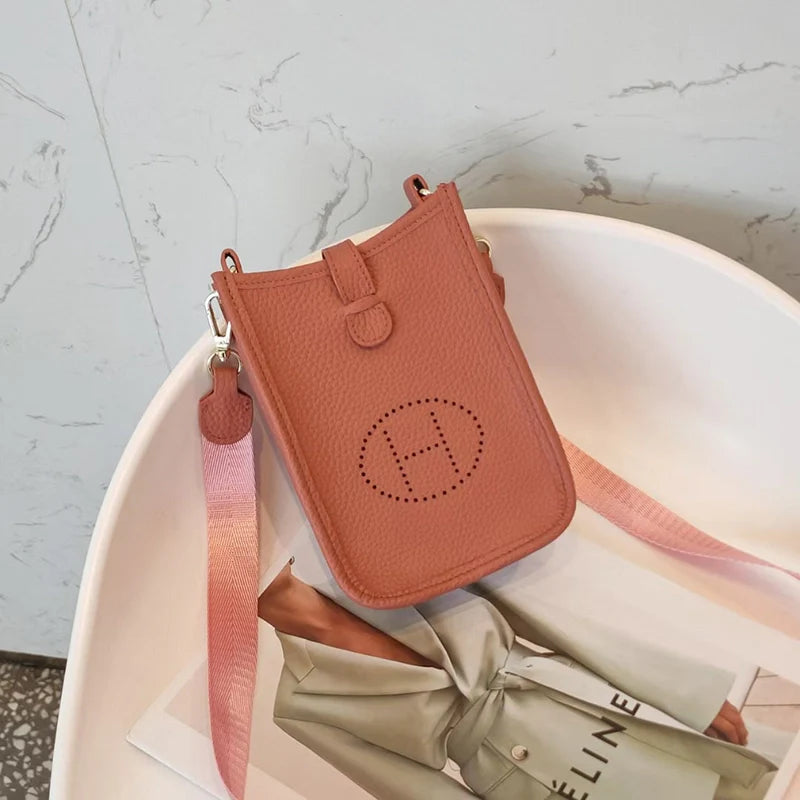 Sac à bandoulière tendance en cuir souple pour téléphone portable