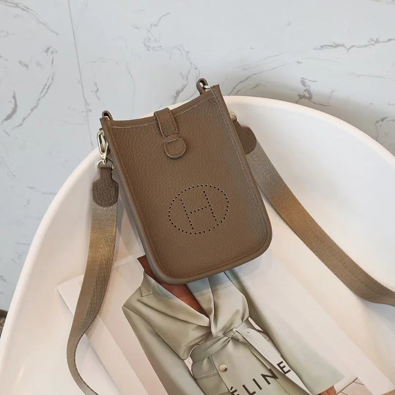 Sac à bandoulière tendance en cuir souple pour téléphone portable