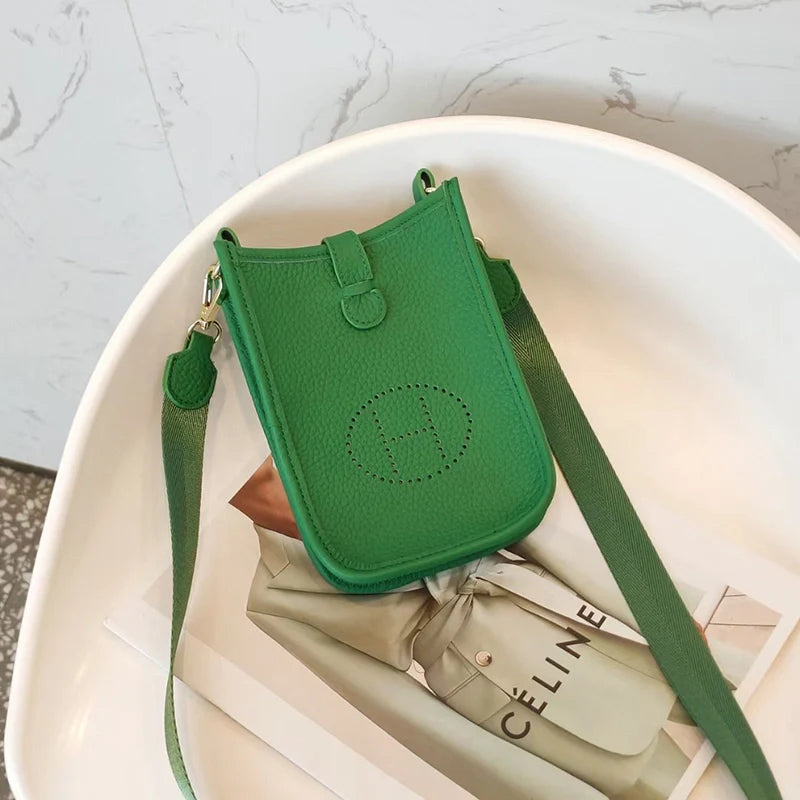 Sac à bandoulière tendance en cuir souple pour téléphone portable