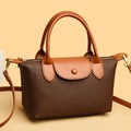 MUGRS women's phone bag in Tan – side profile, soft leather, hands-free