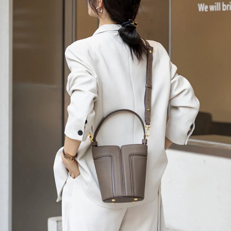 Mugrs™ Leather Patchwork Mini Bucket Bag
