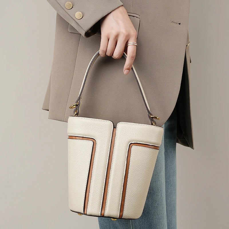 Mugrs™ Leather Patchwork Mini Bucket Bag