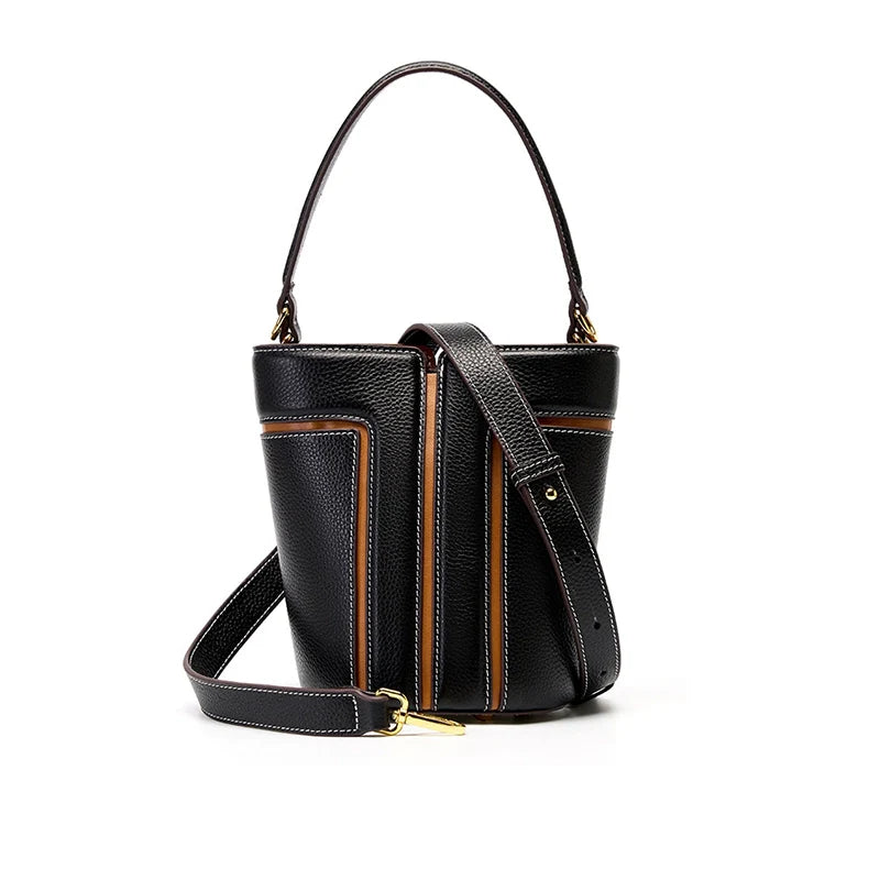 Mugrs™ Leather Patchwork Mini Bucket Bag