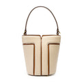 MUGRS women's bucket bag in Beige – interior pockets and lining, mini, casual day bag