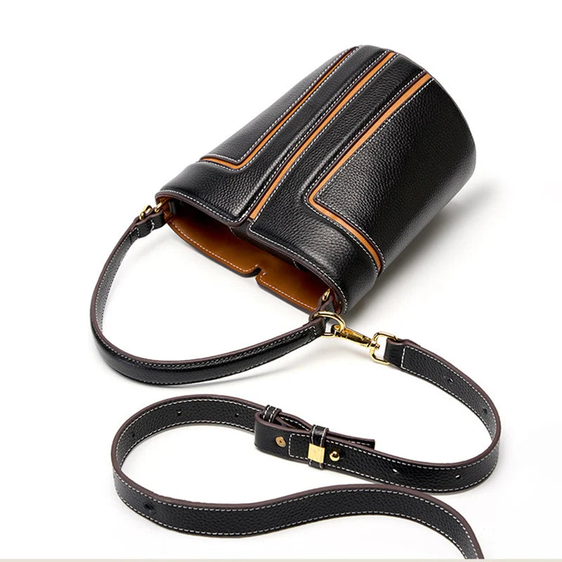 Mugrs™ Leather Patchwork Mini Bucket Bag