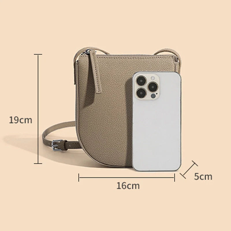 Sac bandoulière en cuir à fermeture éclair pour téléphone Mugrs™