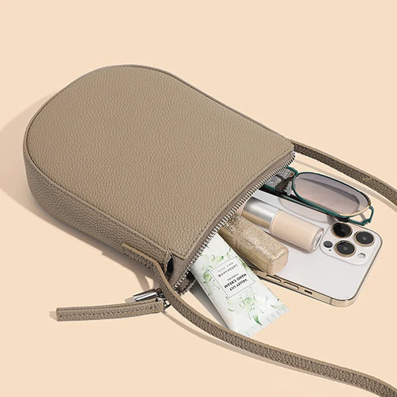 Sac bandoulière en cuir à fermeture éclair pour téléphone Mugrs™