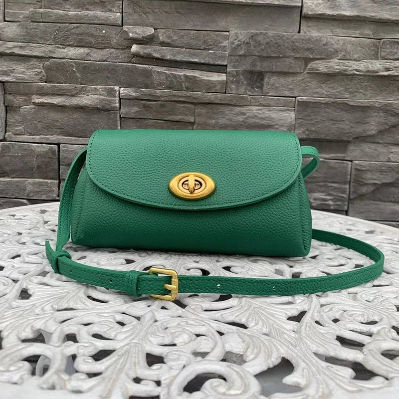 Mugrs™ Button Schlichte Mini-Umhängetasche aus Leder