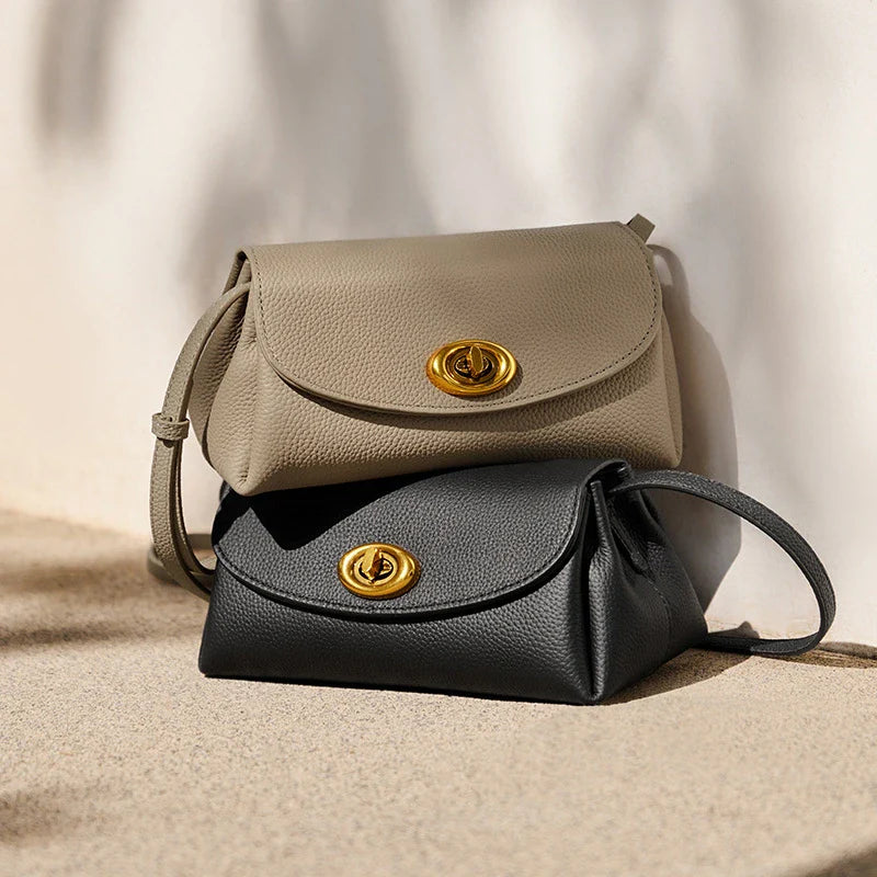 Mugrs™ Button Schlichte Mini-Umhängetasche aus Leder