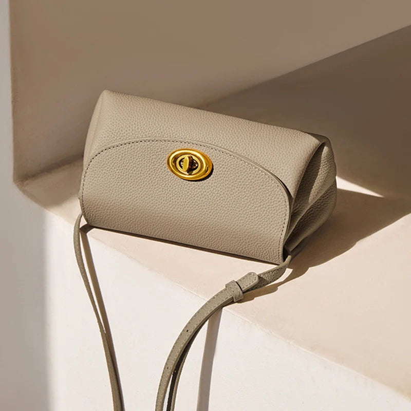 Mugrs™ Button Schlichte Mini-Umhängetasche aus Leder