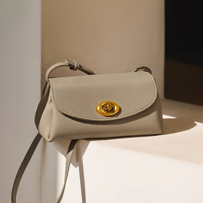 Mugrs™ Button Schlichte Mini-Umhängetasche aus Leder