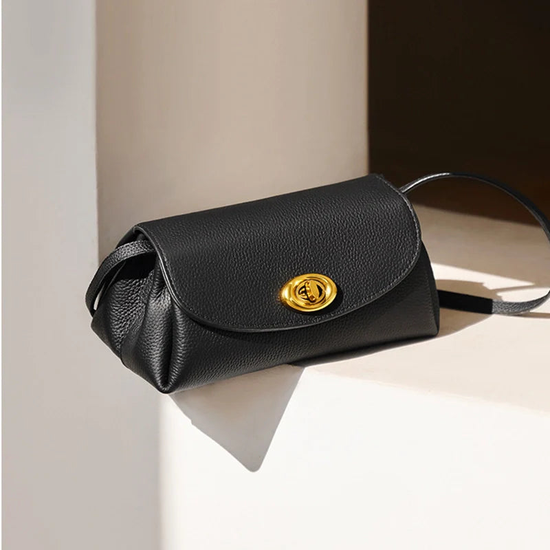 Mugrs™ Button Schlichte Mini-Umhängetasche aus Leder