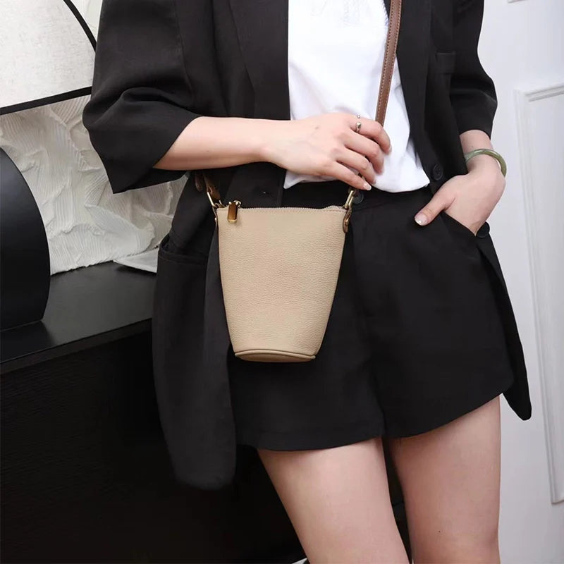 Mugrs™ Zipper Leather Bucket Phone bag