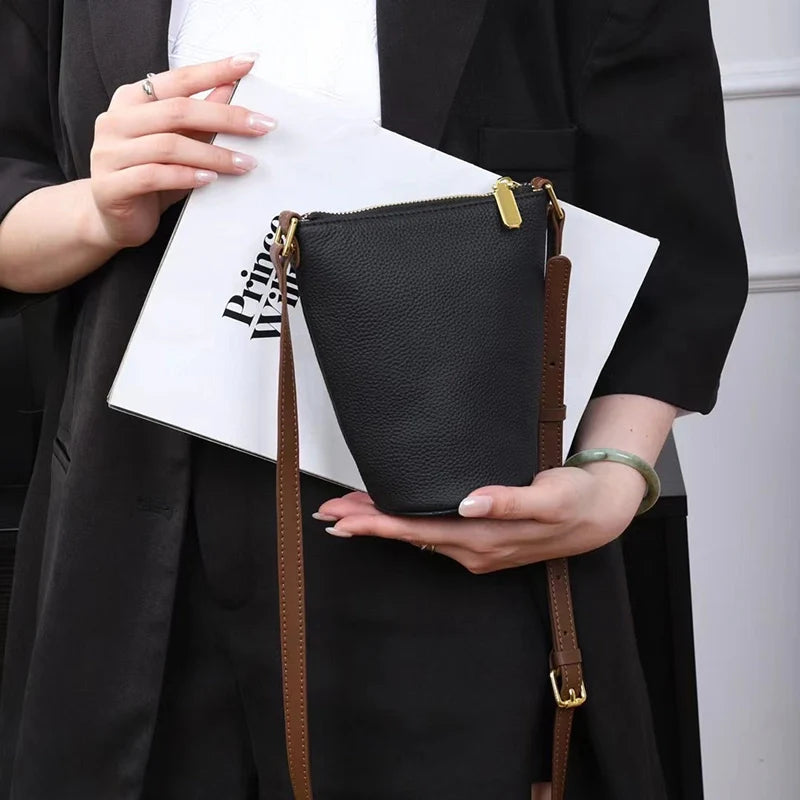 Mugrs™ Zipper Leather Bucket Phone bag