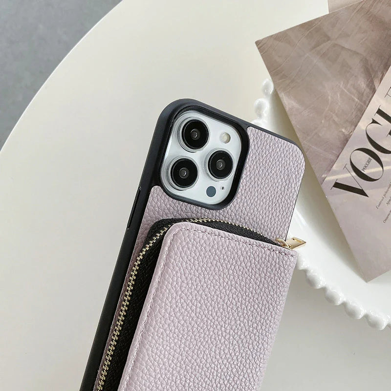 Mugrs™ Handyhülle aus veganem Leder mit langem Riemen